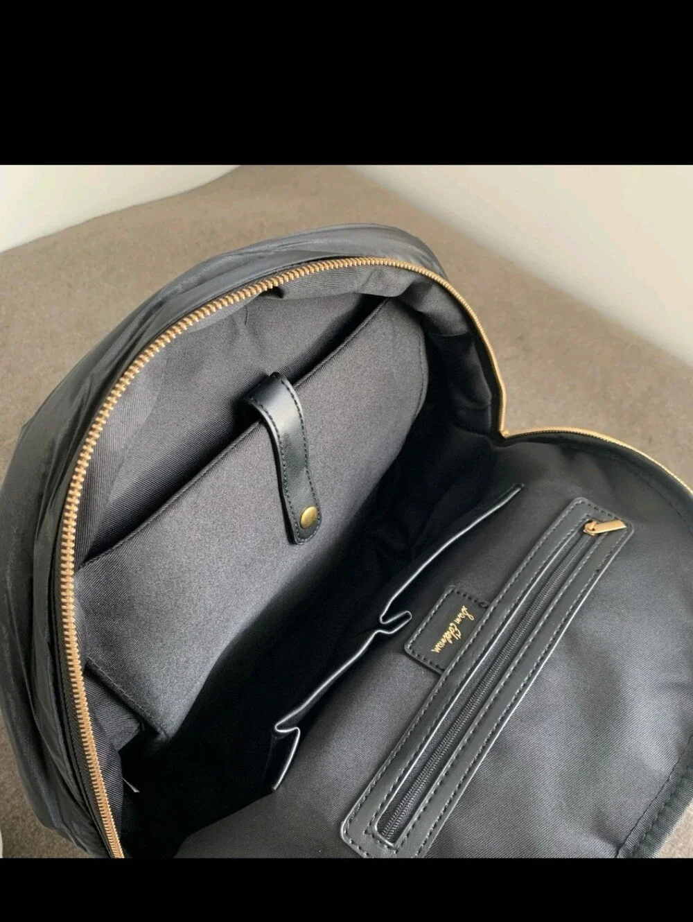 NWT Sam Edelman JULIANNA Woven Nylon Large Backpack in Black w/Gold Hardware NEW